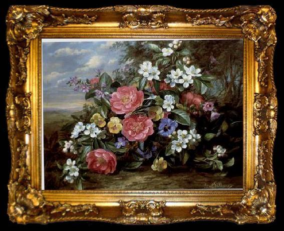 framed  unknow artist Floral, beautiful classical still life of flowers.080, ta009-2